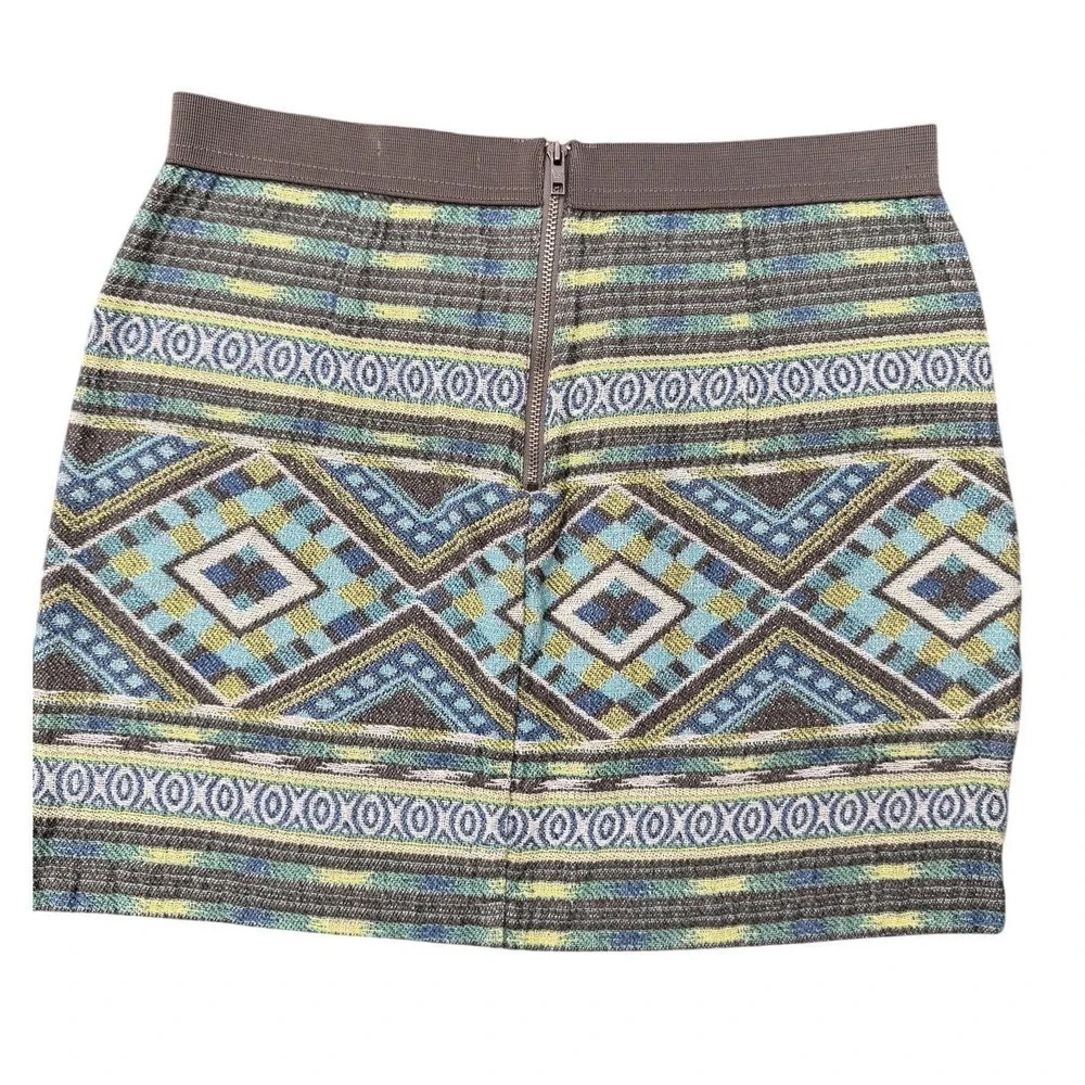American‎ Eagle Skirt Geometric Southwestern Blue Green Size 0 Boho Mini Skirt